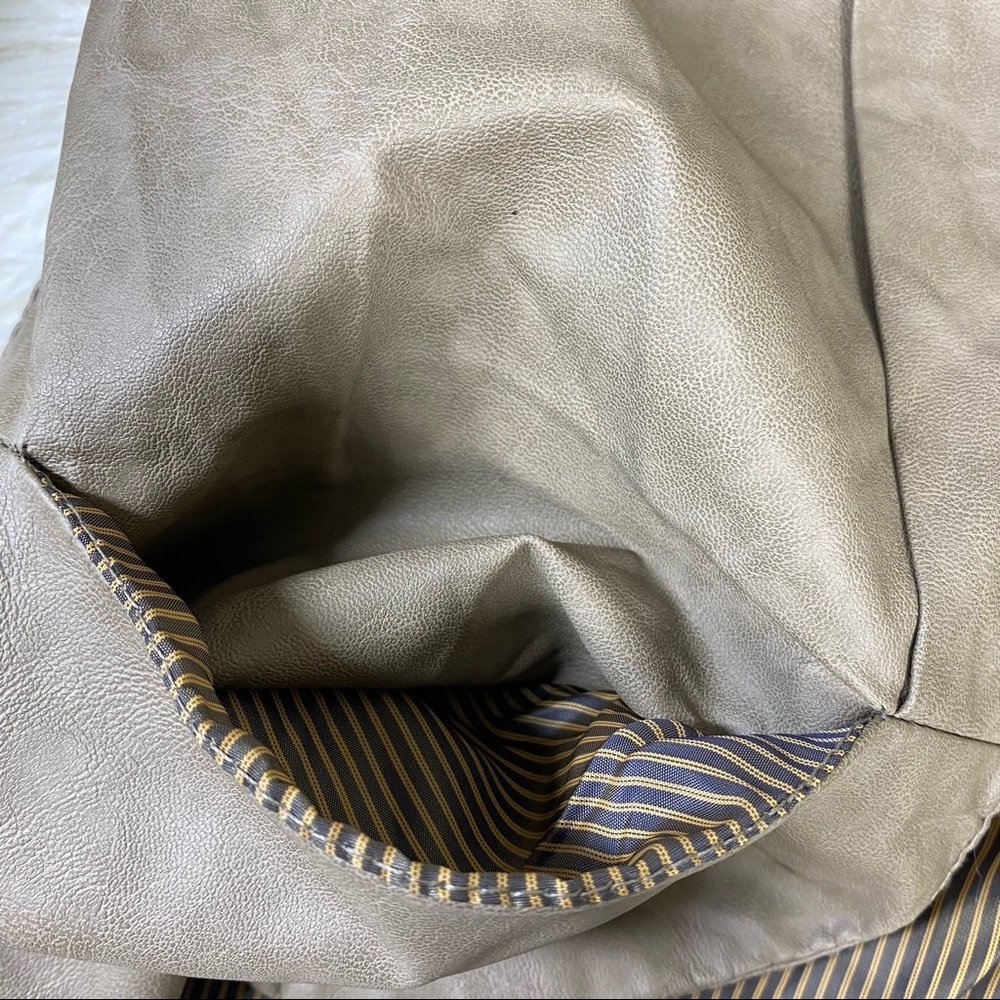 C. Luce Tan Faux Leather Blazer Jacket - Picture 13 of 16